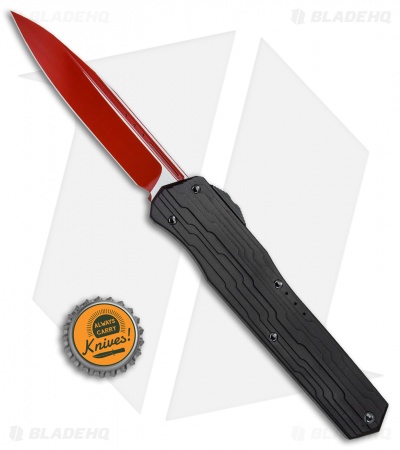 Microtech Cypher S/E OTF Automatic Knife Black (4" Red) 241-1SL