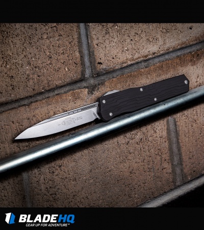 Microtech Cypher S/E OTF Automatic Knife Black (4" Stonewash) 241-10