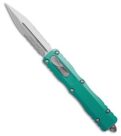 Microtech Dirac D/E OTF Automatic Knife Turquoise (2.9" Stonewash Serr) 225-11TQ