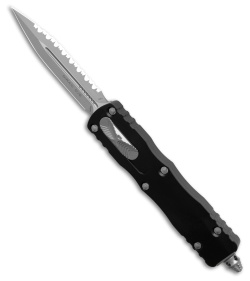 Microtech Dirac D/E OTF Automatic Knife Black Aluminum (2.9" Satin Full Serr)