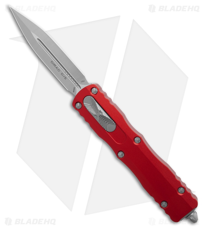 Microtech Dirac OTF Knife Red Aluminum D/E Satin M390 Microtech Dirac OTF Knife Red Aluminum D/E Satin M390