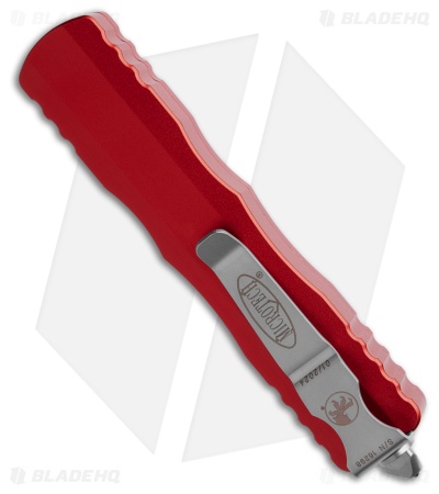 Microtech Dirac D/E OTF Automatic Knife Red Aluminum (2.9" Stonewash)