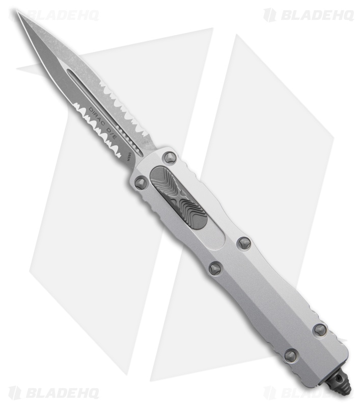 Microtech Dirac D/E OTF Automatic Knife  Natural Clear Aluminum (2.9" Apoc Serr)