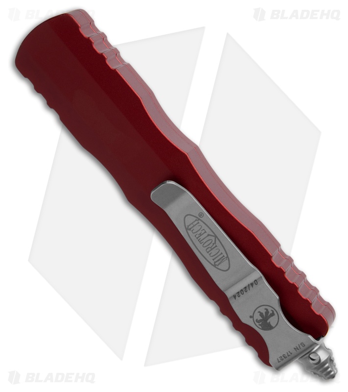 Microtech Dirac D/E OTF Automatic Knife Merlot Red Aluminum (2.9" Stonewash)