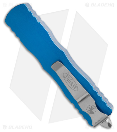 Microtech Dirac D/E OTF Automatic Knife Blue Aluminum (2.88" Stonewash Serr)
