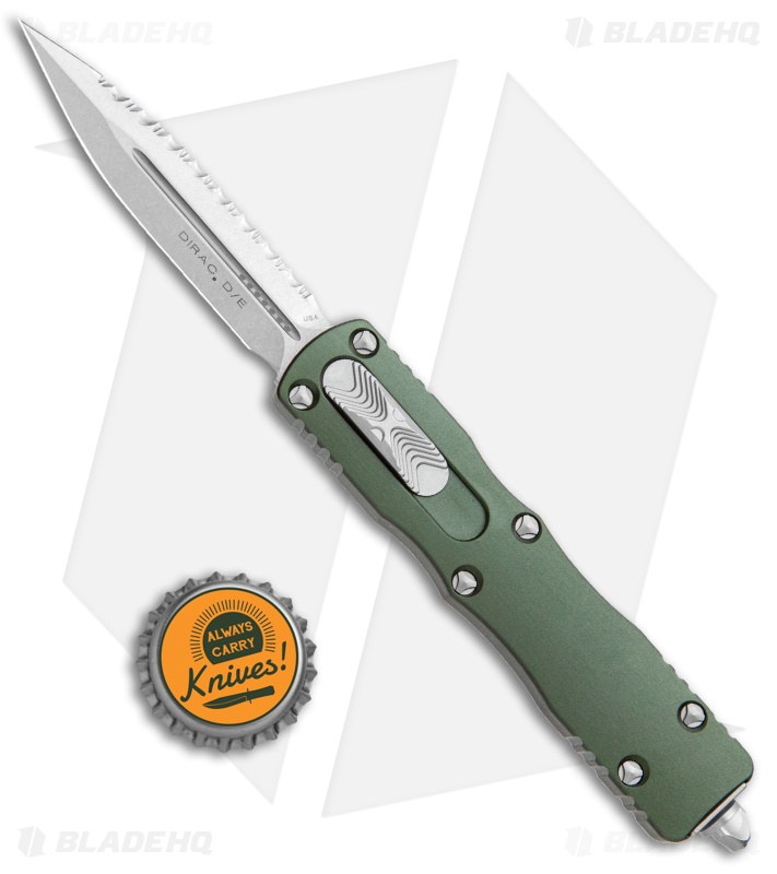 Microtech Dirac Dagger OTF Automatic Knife OD Green (2.88" Stonewash Full Serr)