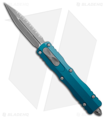 Microtech Dirac Delta D/E OTF Automatic Knife Blue Aluminum (3.75" AP Full Serr)