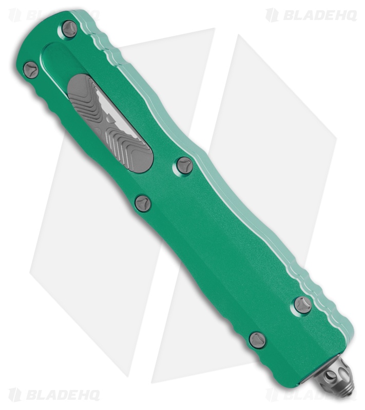 Microtech Dirac Delta D/E OTF Auto Knife Turquoise Al (3.75" Satin Full Serr)