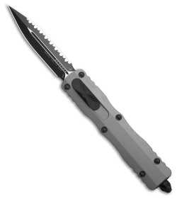 Microtech Dirac Delta D/E OTF Knife Natural Clear Al (3.75" Black Full Serr) 