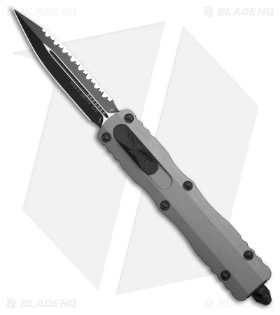 Microtech Dirac Delta D/E OTF Knife Natural Clear Al (3.75" Black Full Serr) 