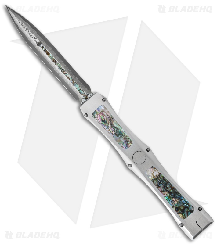 Marfione Custom Dragonslayer IV OTF Knife Stainless/Abalone (Cowry-X Damascus)