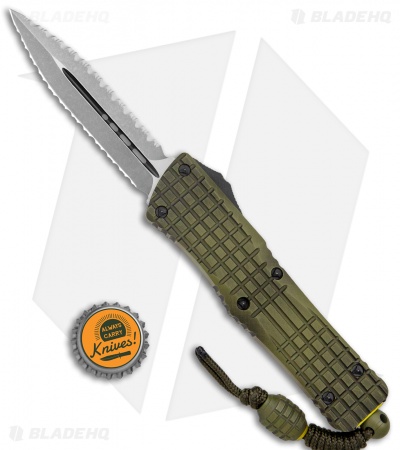 Microtech Combat Troodon D/E OTF Frag Off Series Green (4" Serr) 142-DR12