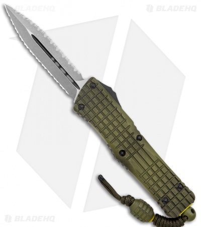 Microtech Combat Troodon D/E OTF Frag Off Series Green (4" Serr) 142-DR12