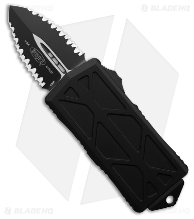 Microtech Exocet CA Legal OTF Auto Knife Black (1.9" Black Double Serrated) 