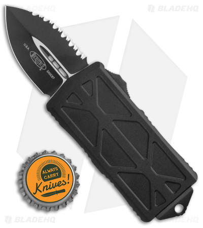 Microtech Exocet Dagger CA Legal OTF Auto Knife Black (1.9" Black Serr) 157-3T