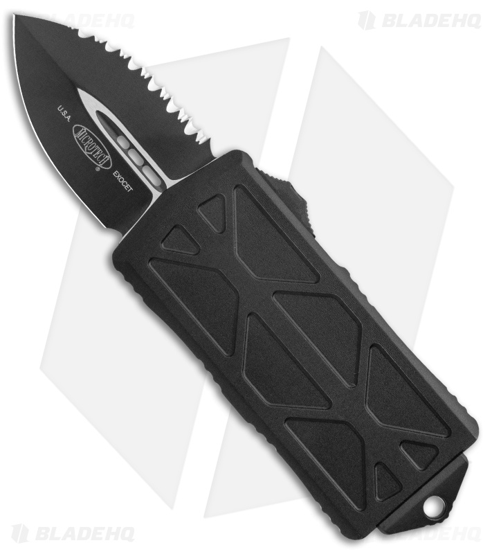 Microtech Exocet | CA Legal OTF Auto Knife | Black Serr - Blade HQ