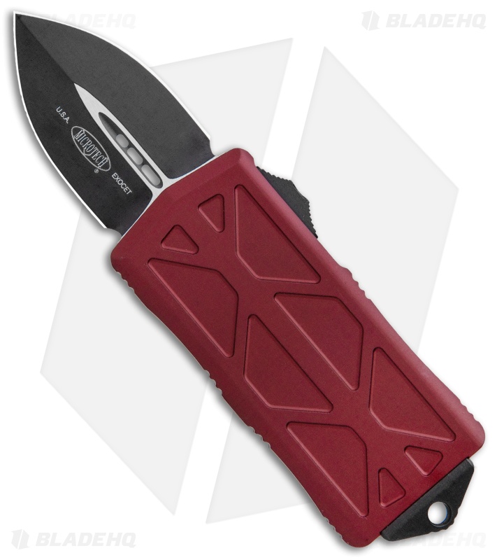 Microtech Exocet Dagger CA Legal OTF Automatic Knife Merlot Red (1.9" Black)
