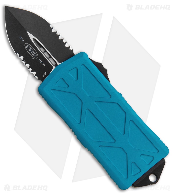 Microtech Exocet Dagger CA Legal OTF Automatic Knife Teal (1.9" Black Serr)