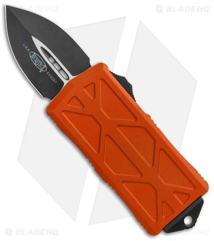 Microtech Exocet Dagger CA Legal OTF Automatic Knife Orange (1.9" Black)