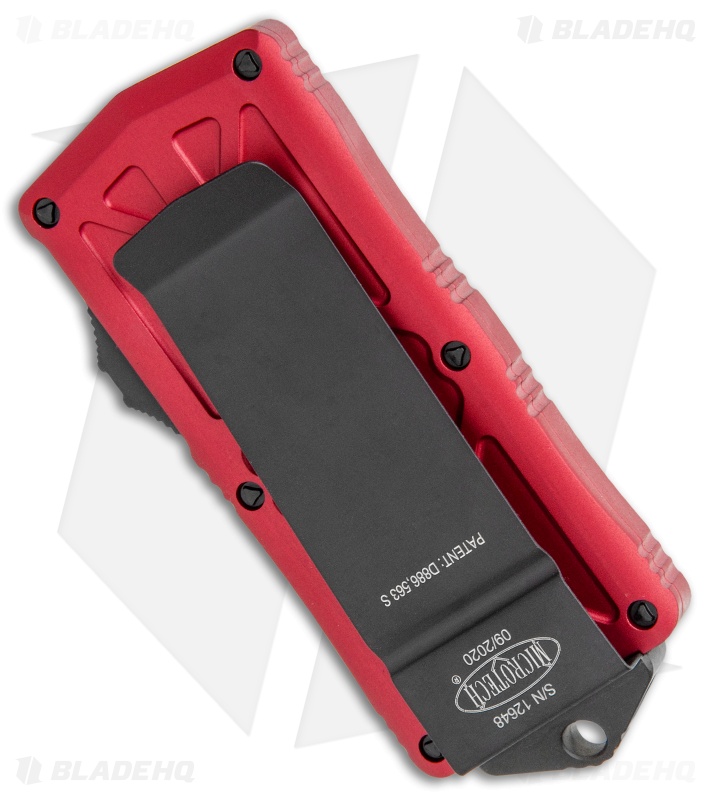 Microtech Exocet Dagger CA Legal OTF Automatic Red (1.9" Black Serr) 157-2 RD