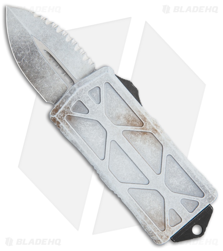 プリント付き　BOGOTÁ FUNSAVER Alec Soth Microtech Exocet Sandtrooper CA Legal OTF Knife White Dagger Serr