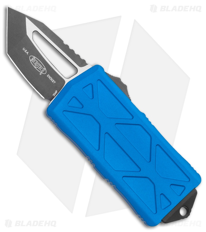 Microtech Exocet Tanto T/E CA Legal OTF Automatic Blue (1.9" Black) 158-1BL