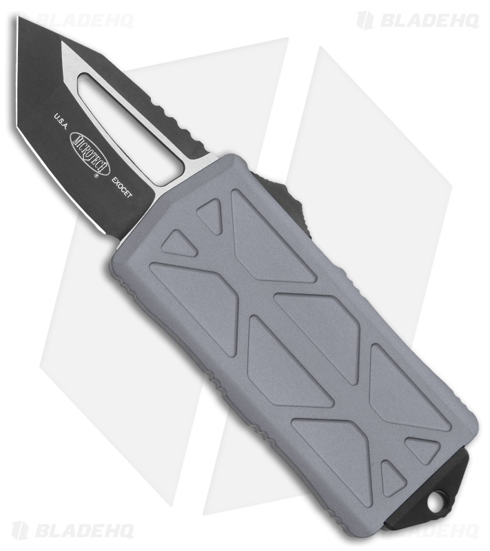 Microtech Exocet Tanto T/E CA Legal OTF Automatic Gray (1.9" Two Tone) 158-1 GY
