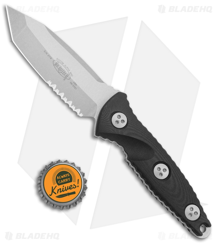 Microtech Socom Alpha Mini S/E Fixed Blade Tanto (3.75" Stonewash Serr)