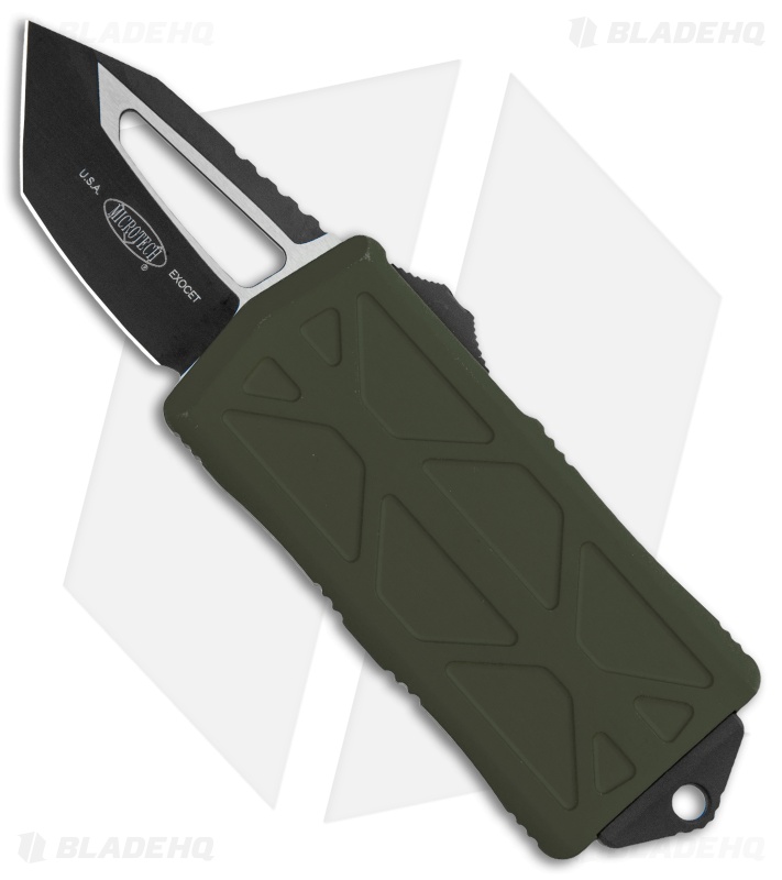 Microtech Exocet Tanto CA Legal OTF Automatic Knife OD Green (1.9" Black)