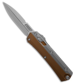 Microtech Glykon OTF Automatic Knife Tan Aluminum + Titanium (3.75" Stonewash)