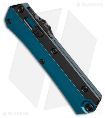 Microtech Glykon T/E OTF Automatic Knife Blue Aluminum/Titanium (3.75" Black)