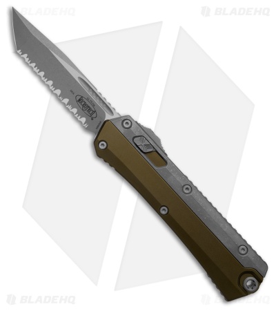 Microtech Glykon T/E OTF Automatic Knife OD Green Al/Ti (3.75" Apoc Full Serr)