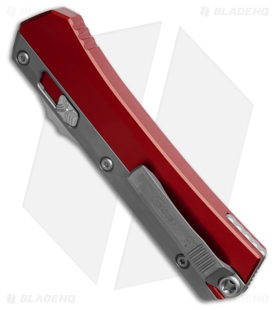 Microtech Glykon T/E OTF Automatic Knife Red Al/Titanium (3.75" SW Full Serr)