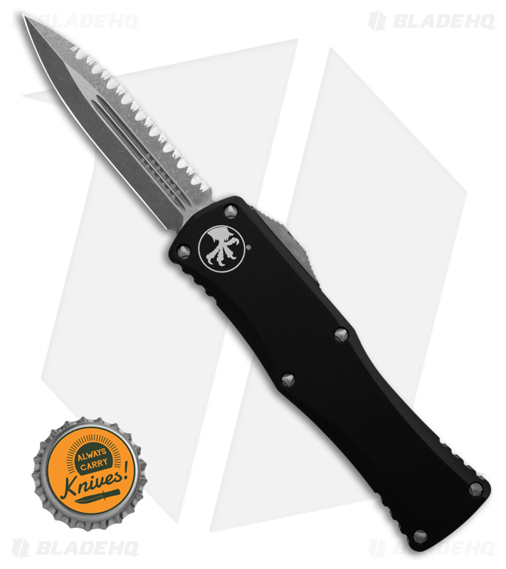 Microtech Hera D/E OTF Automatic Knife Black (3" Apocalyptic Serrated) 702-12AP