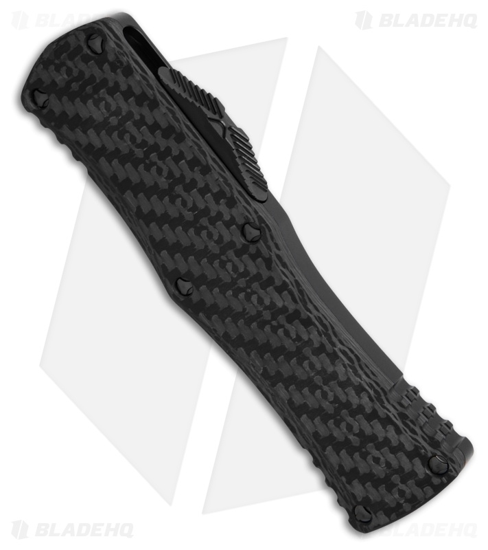 Microtech Hera Hellhound  Shadow OTF Automatic Knife CF Black (3" Black DLC)