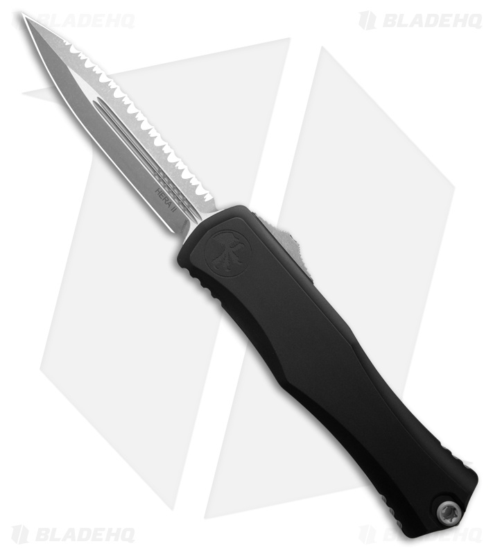 Microtech Hera II D/E OTF Automatic Knife Black Aluminum (4" Apoc Full Serr)