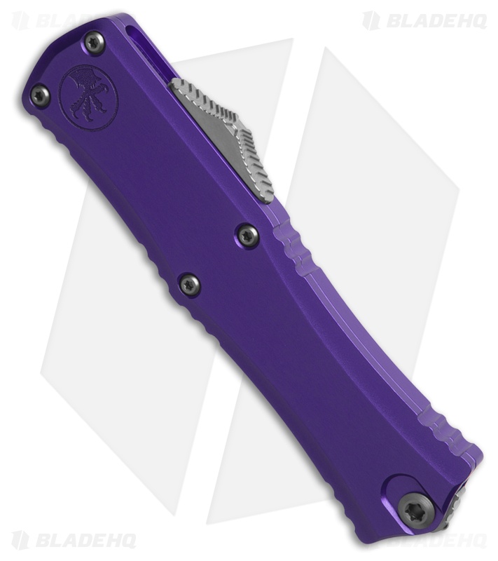 Microtech Hera II Mini Bayonet OTF Automatic Knife Purple Al (3" Stonewash Serr)