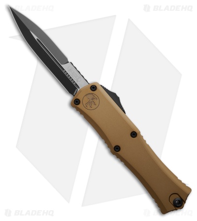 Microtech Hera II Mini Bayonet OTF Automatic Knife Tan Aluminum (2.9" Black)