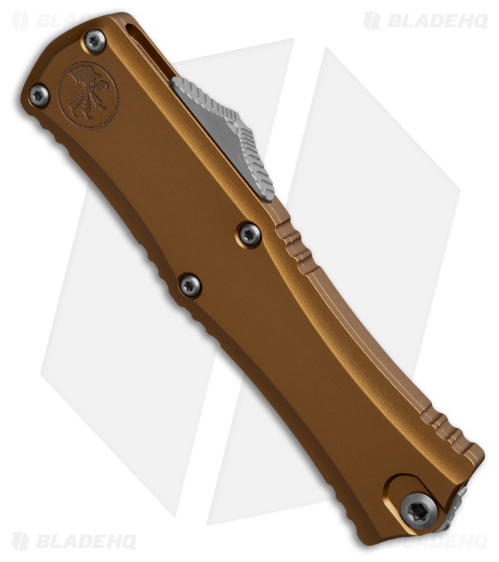 Microtech Hera II Mini Bayonet OTF Automatic Knife Tan Aluminum (3" Stonewash)
