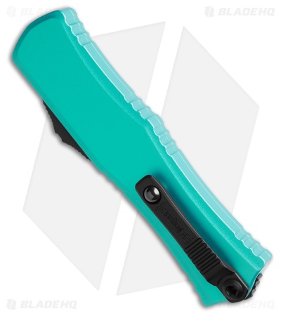 Microtech Hera II Mini D/E OTF Knife Turquoise Aluminum (2.9" Black Serr)