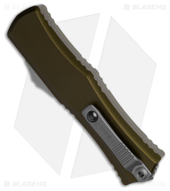 Microtech Hera II Mini D/E OTF Knife OD Green Aluminum (2.9" Satin Serr)