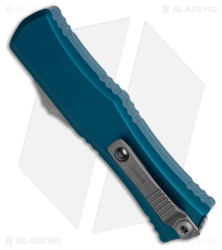 Microtech Hera II Mini D/E OTF Automatic Knife Blue Al (2.9" Satin Full Serr)