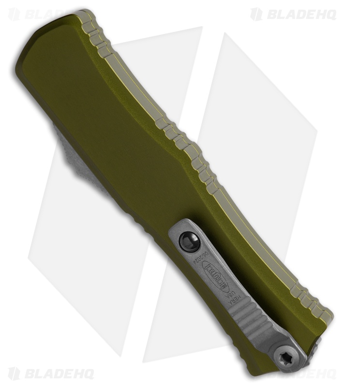 Microtech Hera II Mini D/E OTF Automatic Knife OD Green Aluminum (2.9" AP Serr)