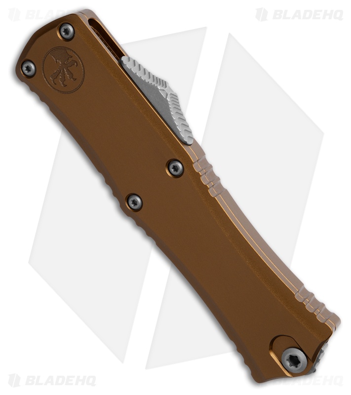 Microtech Hera II Mini D/E OTF Automatic Knife Tan Aluminum (2.9" AP Serr)
