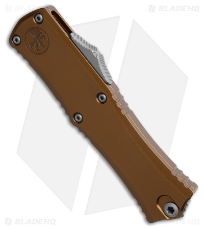 Microtech Hera II Mini D/E OTF Automatic Knife Tan Aluminum (2.9" AP Serr)