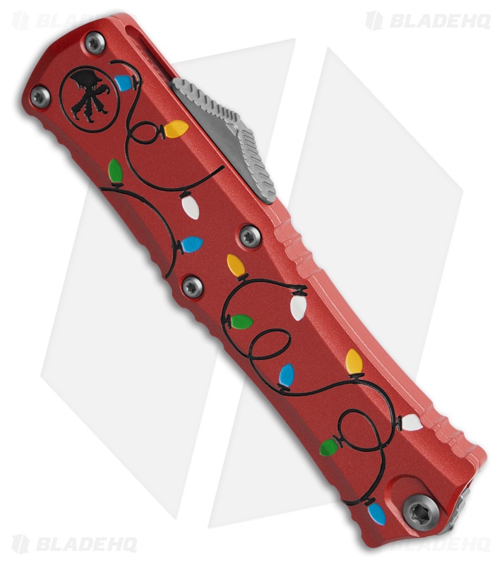 Microtech Hera II Mini D/E SS OTF Automatic Knife Christmas Red (2.9" SW)