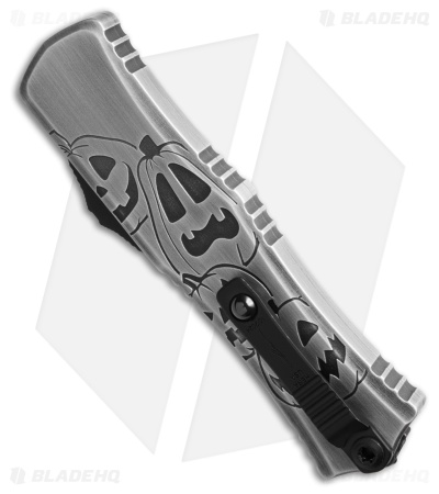 Microtech Hera II Mini D/E SS OTF Knife Brushed Metal Jack-O'-Lantern (2.9" SW)