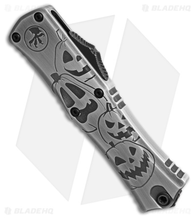 Microtech Hera II Mini D/E SS OTF Knife Brushed Metal Jack-O'-Lantern (2.9" SW)
