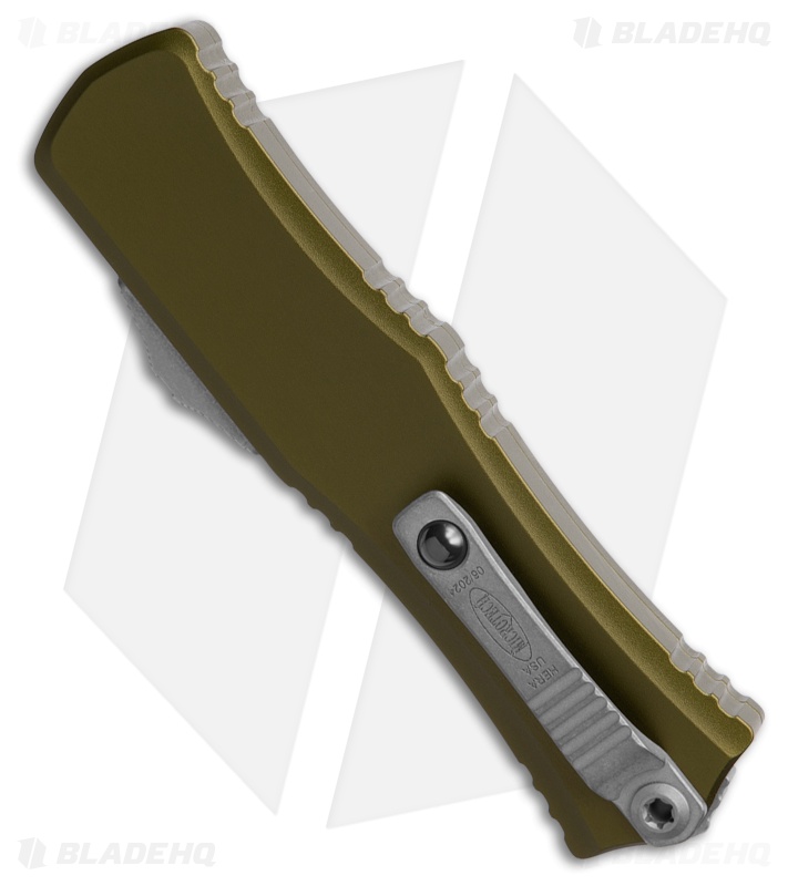 Microtech Hera II Mini Recurve OTF Automatic Knife OD Green Al (3" Apocalyptic)