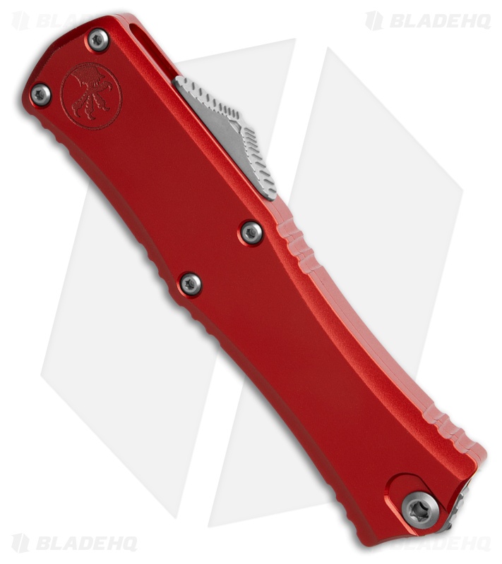 Microtech Hera II Mini Recurve OTF Automatic Knife Red Aluminum (3" SW Serr)